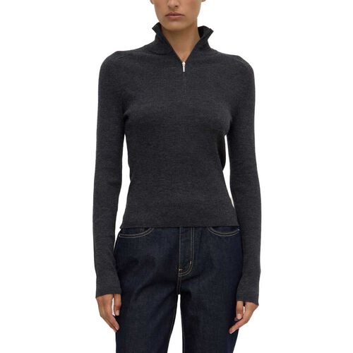 Assembly Label Laine Quarter Zip Wool Knit Charcoal Marle